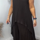 ⏳Limited time 50% OFF⏳🔥Laney Pleated Short Sleeve Irregular Midi Top and Elastic Waist Wide Leg Pants Set🚀Free shipping🚀