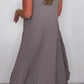 ⏳Limited time 50% OFF⏳🔥Laney Pleated Short Sleeve Irregular Midi Top and Elastic Waist Wide Leg Pants Set🚀Free shipping🚀