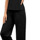 💕Last Day Promotion 49% OFF🔥2025 New Women's Casual Cap Sleeve Top Wide Leg Crop Pants Two Piece Sets🚀Free shipping🚀