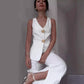 ✈️Free Shipping💃Women's 2 Piece Outfits Button Front Sleeveless V Neck Vest Jacket and Pants