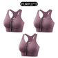 Women's Front Zipper Shockproof Support Sports Bra
