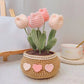 Hand-woven Flower Potted Desktop Ornaments