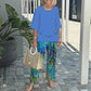 💃2025 Hot Sale🔥Women’s Printed Pants and Crew Neck Top Set