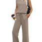 💕Last Day Promotion 49% OFF🔥2025 New Women's Casual Cap Sleeve Top Wide Leg Crop Pants Two Piece Sets🚀Free shipping🚀