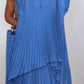 ⏳Limited time 50% OFF⏳🔥Laney Pleated Short Sleeve Irregular Midi Top and Elastic Waist Wide Leg Pants Set🚀Free shipping🚀