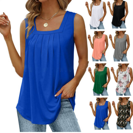 🔥Last Day Special Price💜Pleated Square Neck Camisole🚀Free shipping🚀