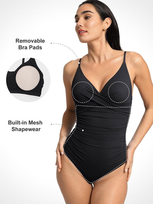 🔥Last Day Special Price £16.98!!💥-👙Ruched Cross-Front Sculpting One-Piece Swimsuit