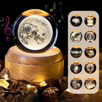 Crystal Ball Rotating Music Box with Projection Lamp