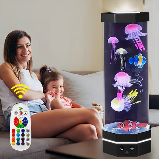 Octagonal Colorful Simulation Jellyfish Lamp