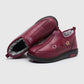 Leather Fur Moccasins Women Loafers for Elderly Female Soft Warm