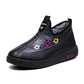 Leather Fur Moccasins Women Loafers for Elderly Female Soft Warm