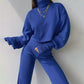 💖Limited Sale 50% OFF💖Women's Long-sleeve High Neck Crop Top and Pants Set
