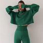 💖Limited Sale 50% OFF💖Women's Long-sleeve High Neck Crop Top and Pants Set