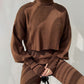 💖Limited Sale 50% OFF💖Women's Long-sleeve High Neck Crop Top and Pants Set
