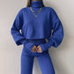 💖Limited Sale 50% OFF💖Women's Long-sleeve High Neck Crop Top and Pants Set