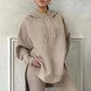 New Yesr sale 49% OFF Women’s Hooded Slit Sweatshirts ＆ Pants 2-Piece Set