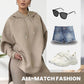 New Yesr sale 49% OFF Women’s Hooded Slit Sweatshirts ＆ Pants 2-Piece Set