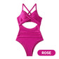 🏖️Last Day Special Sale 49% OFF🩱Women's Solid Ribbed Cutout-Front Shaping Swimsuit👙
