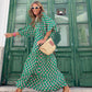 🌸Big price reduction🌸Women's Elegant Puff Sleeve Floral Boho Maxi Dress
