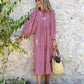 🌸Big price reduction🌸Women's Elegant Puff Sleeve Floral Boho Maxi Dress