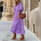 🌸Big price reduction🌸Women's Elegant Puff Sleeve Floral Boho Maxi Dress