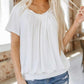Women's Casual Pleated V-Neck Short-Sleeve Top（Buy 2 Free Shipping)