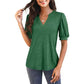 💥Last Day Special Sale 50% OFF👚Women's V-Neck Casual Puff Short Sleeve Top Elegant T-Shirt🎉 Free Shipping🎉