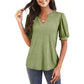 💥Last Day Special Sale 50% OFF👚Women's V-Neck Casual Puff Short Sleeve Top Elegant T-Shirt🎉 Free Shipping🎉