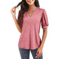 💥Last Day Special Sale 50% OFF👚Women's V-Neck Casual Puff Short Sleeve Top Elegant T-Shirt🎉 Free Shipping🎉