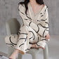 Comfortable Button Top and Long Pants 2-Piece Sleep Set