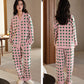 Comfortable Button Top and Long Pants 2-Piece Sleep Set