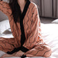 Comfortable Button Top and Long Pants 2-Piece Sleep Set