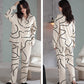 Comfortable Button Top and Long Pants 2-Piece Sleep Set