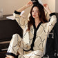 Comfortable Button Top and Long Pants 2-Piece Sleep Set