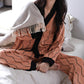 Comfortable Button Top and Long Pants 2-Piece Sleep Set