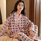 Comfortable Button Top and Long Pants 2-Piece Sleep Set