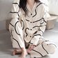 Comfortable Button Top and Long Pants 2-Piece Sleep Set