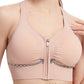 Women's Front Zipper Shockproof Support Sports Bra