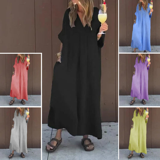 🔥Hot Sale 49% OFF👗Casual Flowy V-neck Dress For Women