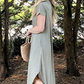 🔥HOT SALE 50% OFF🔥Women's Casual Loose Short Sleeve Pocket Split Maxi Dress