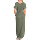🔥HOT SALE 50% OFF🔥Women's Casual Loose Short Sleeve Pocket Split Maxi Dress