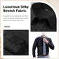 💼Men's Silky Wrinkle Resistant Solid Color Stretch Shirt | Roll-Up Sleeves & Hidden Buttons | 4-Way Stretch Fabric