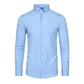 💼Men's Silky Wrinkle Resistant Solid Color Stretch Shirt | Roll-Up Sleeves & Hidden Buttons | 4-Way Stretch Fabric