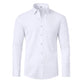 💼Men's Silky Wrinkle Resistant Solid Color Stretch Shirt | Roll-Up Sleeves & Hidden Buttons | 4-Way Stretch Fabric