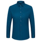 💼Men's Silky Wrinkle Resistant Solid Color Stretch Shirt | Roll-Up Sleeves & Hidden Buttons | 4-Way Stretch Fabric