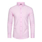 💼Men's Silky Wrinkle Resistant Solid Color Stretch Shirt | Roll-Up Sleeves & Hidden Buttons | 4-Way Stretch Fabric
