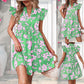 🌺Summer Hot Sale 49% OFF🔥Ruffle Sleeve V-Neck Printed Dress