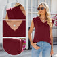 Women's Casual Solid Cap Sleeve V Neck Tank Tops