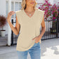 Women's Casual Solid Cap Sleeve V Neck Tank Tops