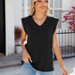 Women's Casual Solid Cap Sleeve V Neck Tank Tops